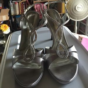 Silver heeled sandal