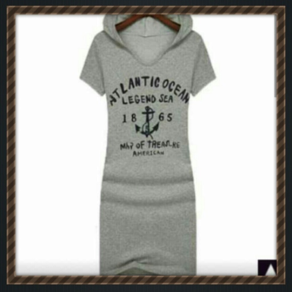 NWT... Adorable knot grey hoodie dress