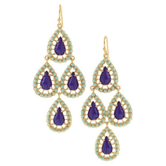 Stella & Dot Navy teardrop earrings!