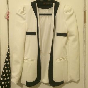 White and black blazer