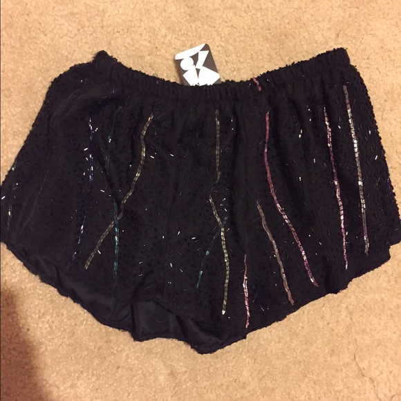 Loose black beaded Urban Outfitters shorts