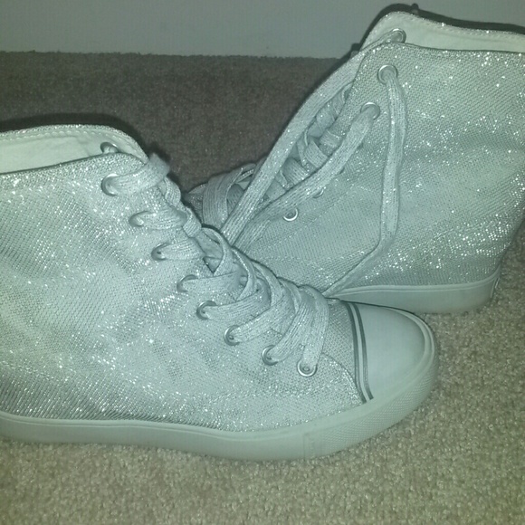 sparkly wedge high tops