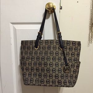 MK Jet Set signature tote monogram black/brown