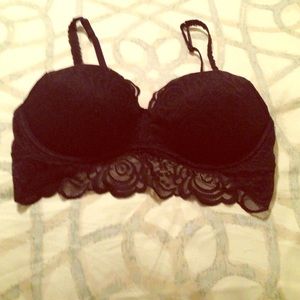 NWOT Pink black lace bralette