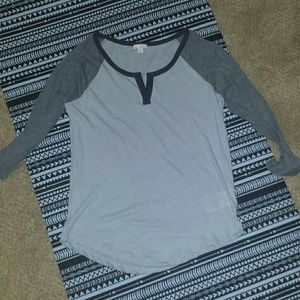 Gray baseball tee