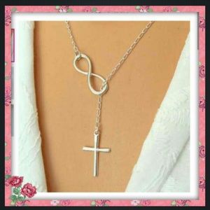 NWT...silver cross eternal pendant necklace