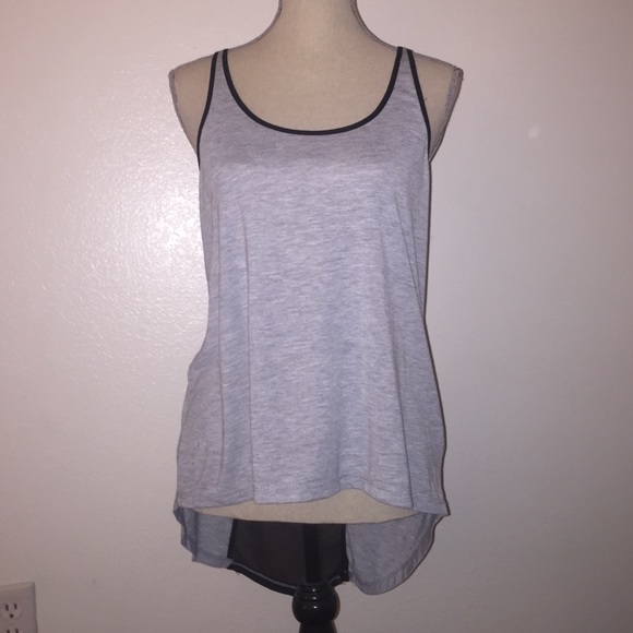 Grey Mesh High Low Tank