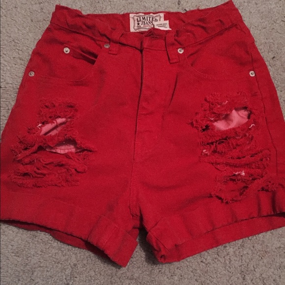 Distressed high waisted shorts