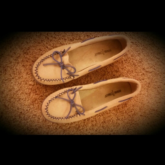 Moccasins with Blue Laces