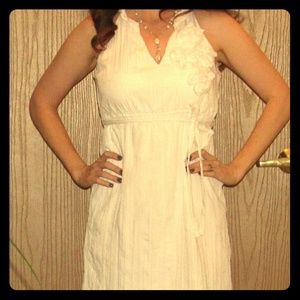 White cotton dress, fully lined