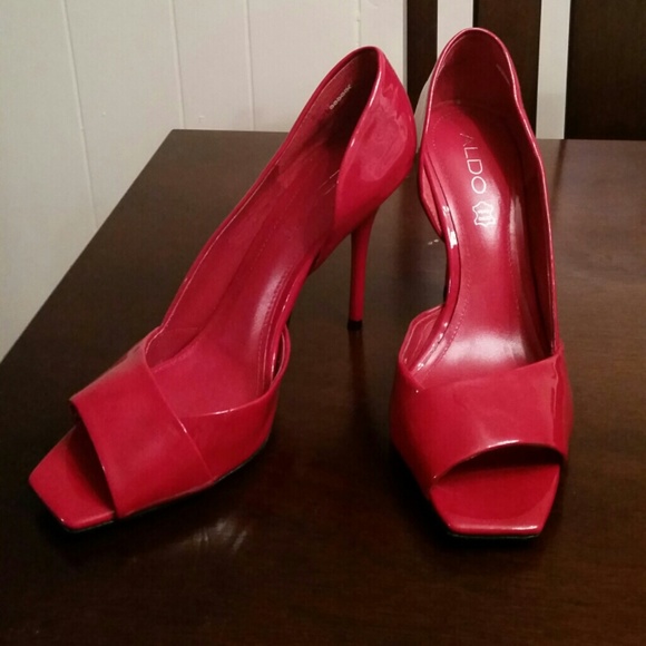 ALDO  BRAND NEW Red peep toe stiletto pump