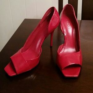 ALDO  BRAND NEW Red peep toe stiletto pump