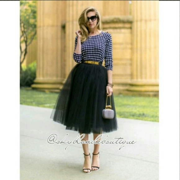 NEW SPRING ARRIVALS  Trendy Black Tulle Skirt