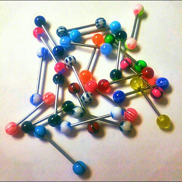 23 NEW acrylic tounge/nipple rings