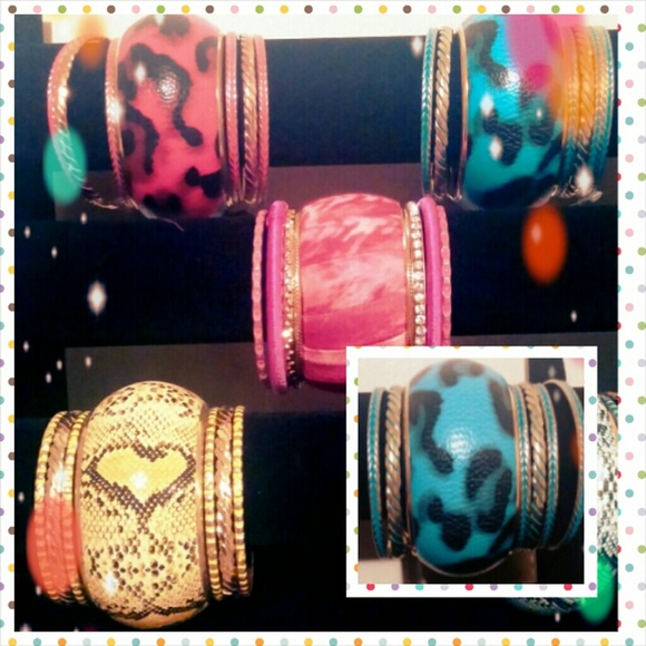 Animal Print Bangle Set NWOT - Picture 2 of 3