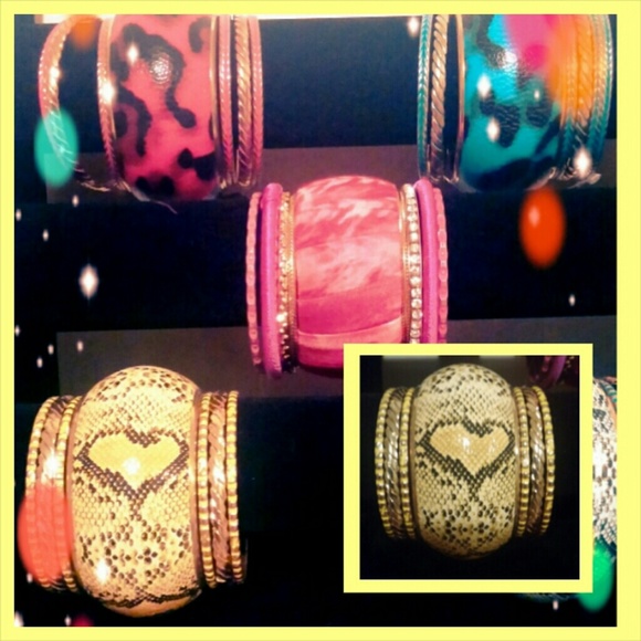 Snake Print Bangles - Picture 2 of 3