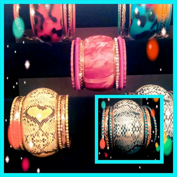 Snake Print Bangles NWOT - Picture 2 of 3