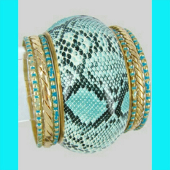 Snake Print Bangles NWOT - Picture 3 of 3