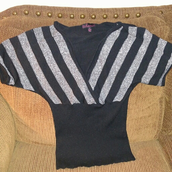 Silver and black sweater