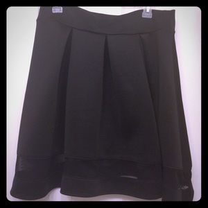 Black skater skirt with mesh stripe