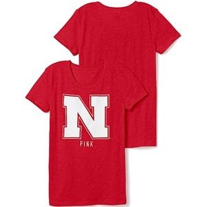 NWT Victoria's Secret PINK Nebraska Huskers Tee