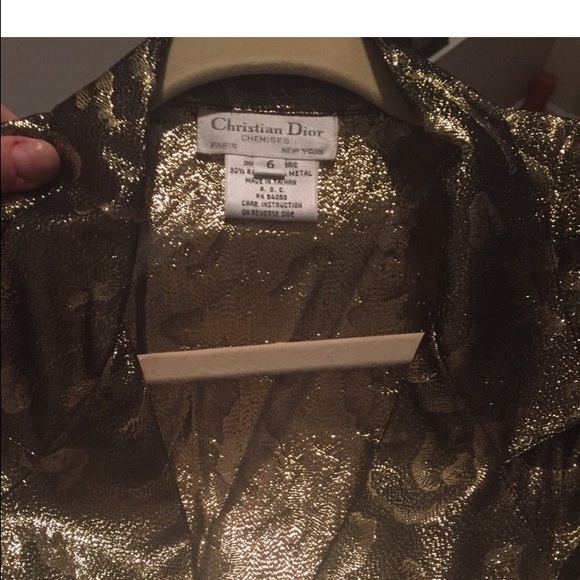 Vintage Christian Dior double breasted gold blouse