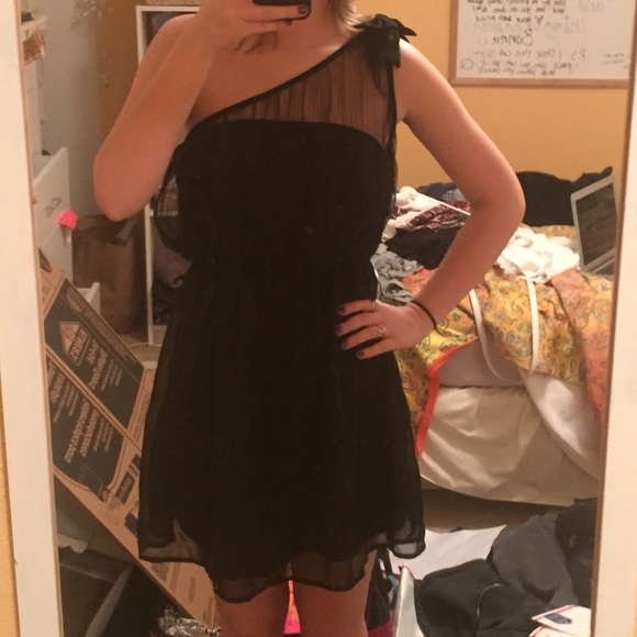 black one strap dress