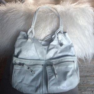 White leather purse