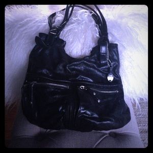 Black leather purse