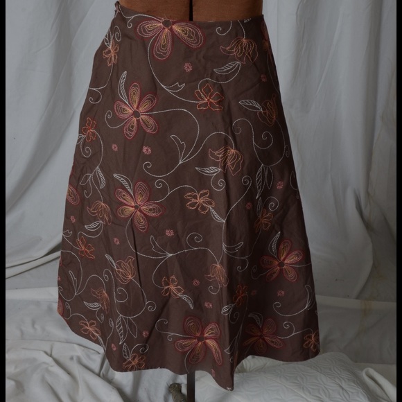 Fawn colored skirt with flowers