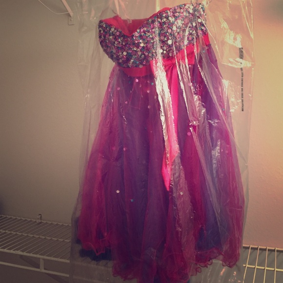 Hannah S Fushia Multi Dress - Picture 1 of 4