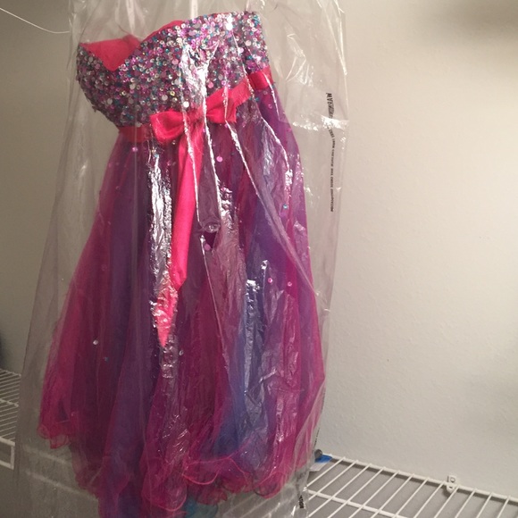 Hannah S Fushia Multi Dress - Picture 2 of 4