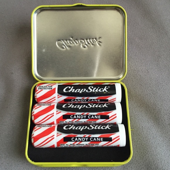 Limited Edition! 3 Candy Cane Chapsticks with Tin