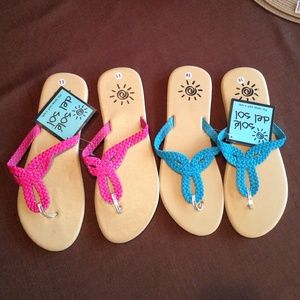 2 pair of flip flops!