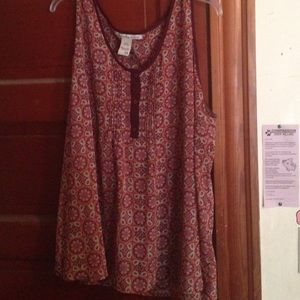 boho flowy light tank top