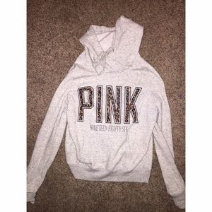 grey pink hoodie