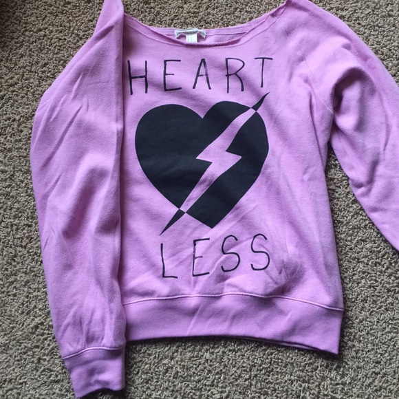 Purple "heart less" Crewneck FOREVER21