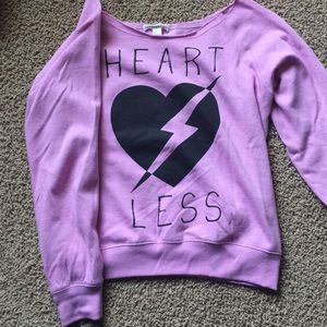 Purple "heart less" Crewneck FOREVER21