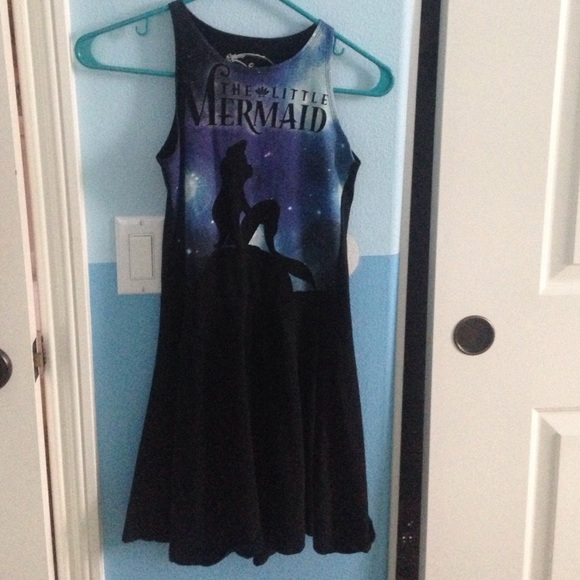 black and Galaxy like Little Mermaid dress