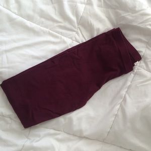 burgundy leggings