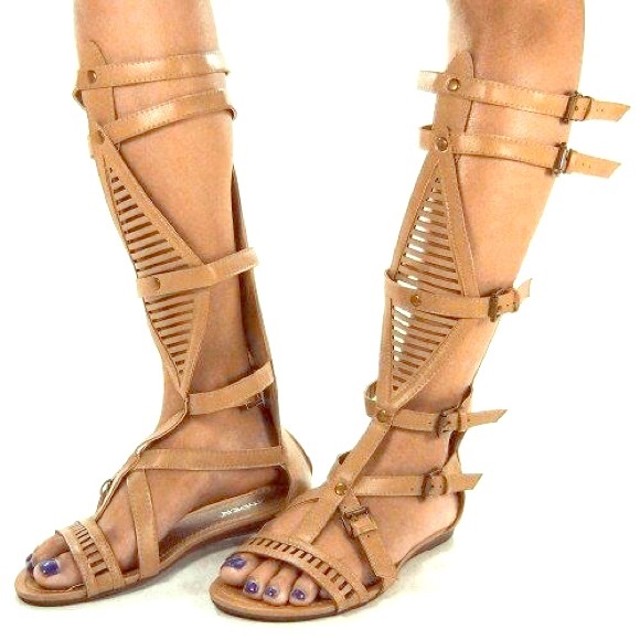 Taupe gladiator shoes