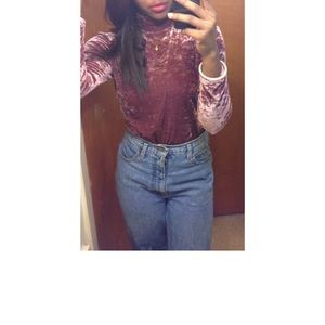 Velvet turtleneck top