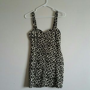 Cheetah bodycon caged back dress