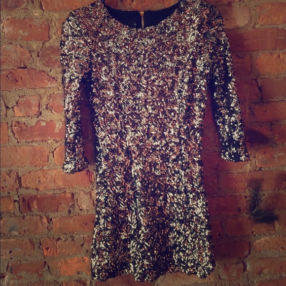 3/4 Sleeve Sequin Dress
