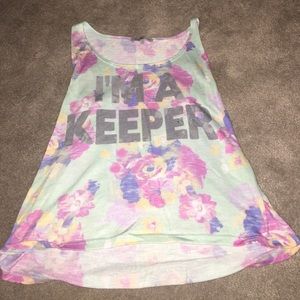 Floral "I'm a keeper" tank 🌸