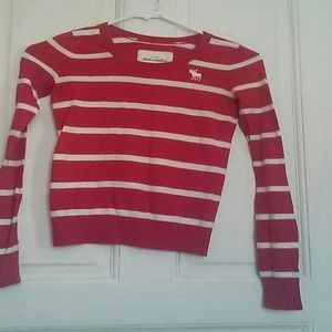 Long pink and white striped abercrombie top