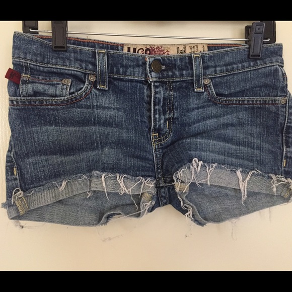 Hollister medium wash denim shorts