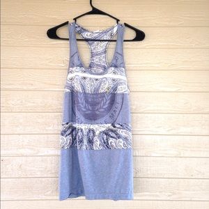 Free People gray with paisley print summer top