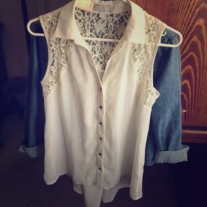 White laced dressing shirt
