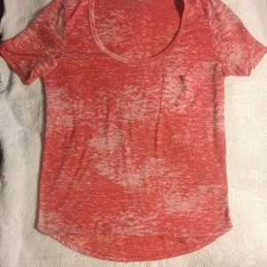 Grunge high low short sleeve top